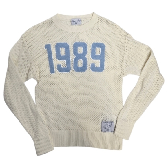 TAYLOR SWIFT 1989 Taylor's Version open knit cream unisex sweater M - Picture 3 of 12